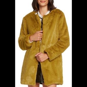 NEW Willow & Clay Faux Fur Jacket in Saffron